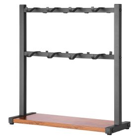 Coffee Mug Holder for Countertop, 16 Hooks Coffee Cup Holder with Storage Base, 2 Tier Mugs Tree Rack Carbon Steel & Wood Mug Display Stand