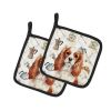 Blenheim English Toy Spaniel Coffee Bar Pair of Pot Holders Pair 7.5x7.5 Quilted Insulated Hot Pads Decorative Kitchen Gift Made in USA