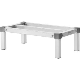 Aluminum Dunnage Rack, 24' x 14' Commercial Food Floor Rack, 8' Off the Floor, 1000 lbs Capacity Adjustable Aluminum Storage Rack