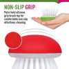 Vegetable Brush Scrubber for Food – 2Pcs Set Fruit and Veggie Brush – Silicone Top and Ultra-Strong Bristles Potato Scrubber – Palm Held Ergonomic Des