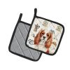 Blenheim English Toy Spaniel Coffee Bar Pair of Pot Holders Pair 7.5x7.5 Quilted Insulated Hot Pads Decorative Kitchen Gift Made in USA